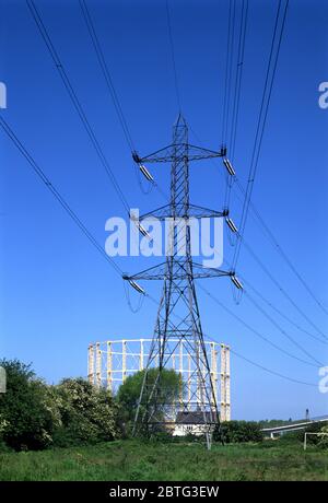 Pylon, Gasholder, Manor Park, Newham, London, England Stockfoto