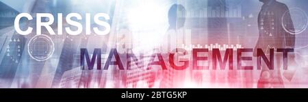 Krisenmanagement-Banner. Lösung Crisis Identity Planning Konzept. Stockfoto