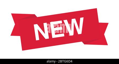 Neue Banner-Vorlage. Neues Band-Label-Zeichen. Stock Vektor
