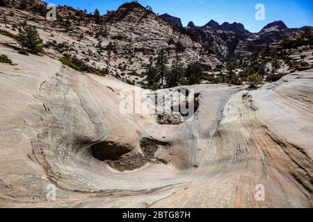 Viele Pools Trail im östlichen Teil des Zion National Park. Stockfoto