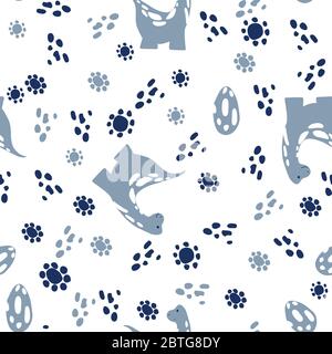 Liebenswert nahtlose Muster mit lustigen Dinosaurier in Cartoon. Ideal für Karten, Einladungen, Party, Banner, Kindergarten, Babydusche, Vorschule und Stock Vektor