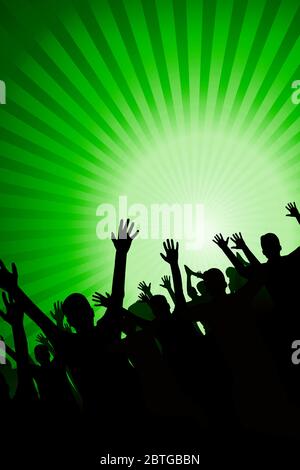 Hände in der Luft angehoben - Party-Konzept Stockfoto