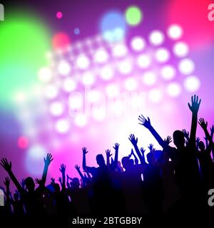 Hände in der Luft angehoben - Party-Konzept Stockfoto