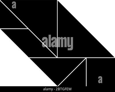 Dieses Tangram stellt unregelmäßiges Hexagon dar, Tangrams gibt den Schülern die Möglichkeit, ein manipulatives Set zu verwenden, um Verständnis von geometrischer id zu konstruieren Stock Vektor