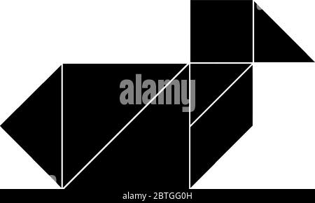 Dieses Tangram stellt Ente dar, Tangrams gibt den Studenten die Möglichkeit, ein manipulatives Set zu verwenden, um Verständnis von geometrischen Ideen zu konstruieren und zu entwickeln Stock Vektor