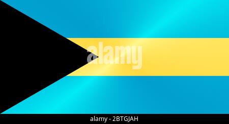 Bahamas Flagge in traditionellen Farben und Proportionen. Metallstruktur. 3D-Rendering Stockfoto