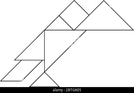 Dieses Tangram stellt Geier, Tangrams gibt Studenten die Möglichkeit, eine manipulative Set zu verwenden, um Verständnis von geometrischen Ideen und de zu konstruieren Stock Vektor