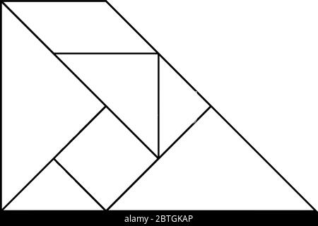 Dieses Tangram stellt unregelmäßige Quadrilaterale dar, Tangrams gibt den Studenten die Möglichkeit, ein manipulatives Set zu verwenden, um Verständnis von geomet zu konstruieren Stock Vektor