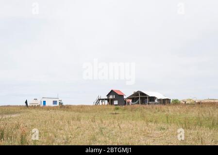 Cabo Polonio, Rocha / Uruguay; 30. Dez 2018: Hütten in Strandnähe in einem Sommer touristischen schönen Dorf Stockfoto