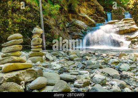 Durch das schöne Ostertaltobel im Gunzesriedtal im Allgau bei Blaichach, Sonthofen Stockfoto