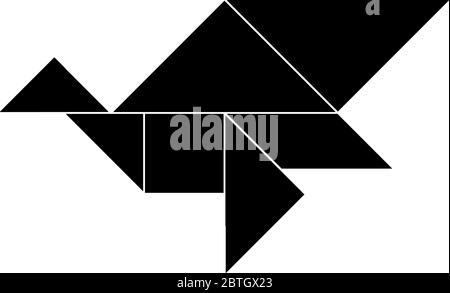 Dieses Tangram stellt Möwen, Tangrams gibt den Studenten die Möglichkeit, eine manipulative Menge zu verwenden, um Verständnis von geometrischen Ideen und de zu konstruieren Stock Vektor