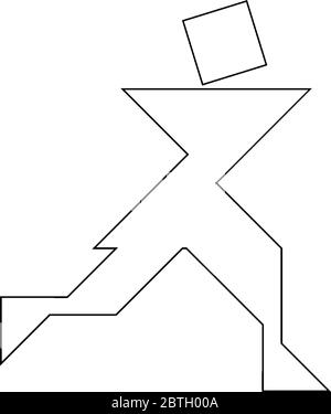 Dieses Tangram stellt Läufer dar, Tangrams gibt Studenten die Möglichkeit, ein manipulatives Set zu verwenden, um Verständnis von geometrischen Ideen und Entw zu konstruieren Stock Vektor
