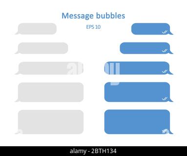 Meldungsblasen. Design-Vorlage für Messenger-Chat oder Website. Moderne Vektorgrafik im flachen Stil. Stock Vektor