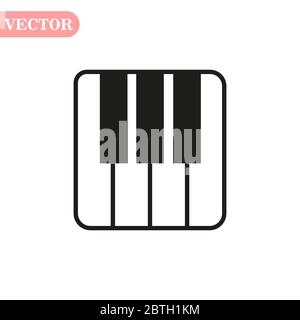 Klaviertasten auf weißem Hintergrund isoliert. Vektorgrafik Stock Vektor