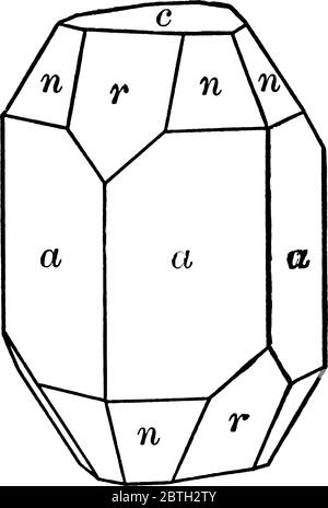 Korund ist eine kristalline Form von Aluminiumoxid, die typischerweise Spuren von Eisen, Titan, Vanadium und Chrom, Vintage-Linie Zeichnung oder Abos enthält Stock Vektor