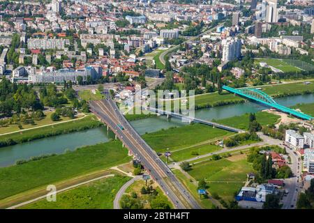 Die Brücken über die Sava in Zagreb Stockfoto