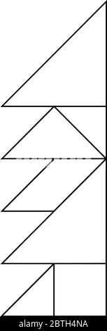 Dieses Tangram stellt Sägeblatt dar, Tangrams gibt den Studenten die Möglichkeit, ein manipulatives Set zu verwenden, um Verständnis von geometrischen Ideen und zu konstruieren Stock Vektor