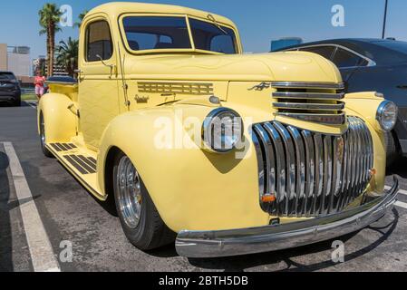 American alten gelben Chevrolet LKW. Stockfoto
