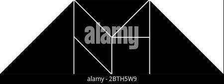 Dieses Tangram stellt Rhombus, Tangrams gibt den Studenten die Möglichkeit, eine manipulative Menge zu verwenden, um Verständnis von geometrischen Ideen und de zu konstruieren Stock Vektor