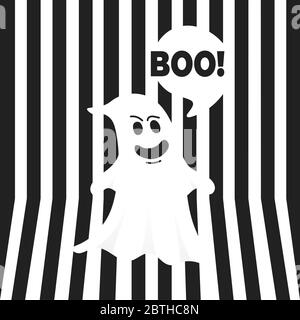 Boo Geist halloween Nachrichtenkonzept. Stock Vektor