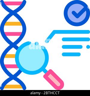 Blut dna Test Symbol Vektor-Umriss Illustration Stock Vektor