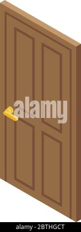 Quest-Türsymbol, isometrischer Stil Stock Vektor