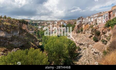 Panoramablick auf Alhama de Granada, Spanien Stockfoto