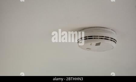 Rauchmelder an der Decke im Büro oder in der Wohnung zur Brandverhütung Stockfoto