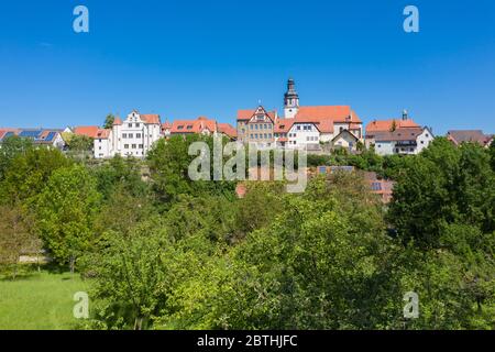 Luftdrohnenansicht, Stadtansicht, Gochsheim, Baden-Württemberg, Deutschland, Europa Stockfoto