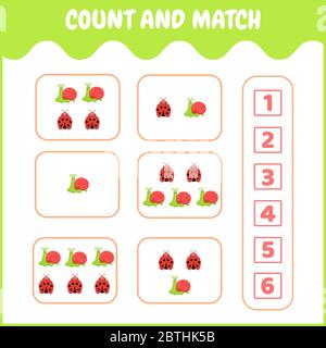 Zählspiel für Kinder im Kindergarten. Stock Vektor