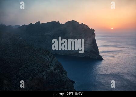 Blick Richtung Cap de Formentor vom Mirador Es Colomer, Mallorca, Baleares, Spanien Stockfoto