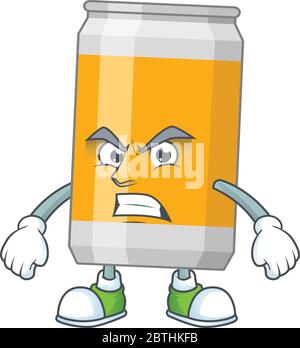 Cartoon Zeichnung von Bier kann zeigen wütende Gesicht Stock Vektor