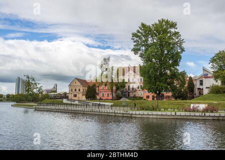 MINSK, WEISSRUSSLAND - 22. MAI 2020:Dreifaltigkeitsvorort im Zentrum von Minsk Stockfoto