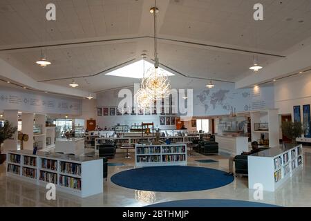 Coffeeshop und Museum im Queen Elizabeth 2, dem ehemaligen Ozeandampfer, wurde jetzt als Hotel in Dubai, Vereinigte Arabische Emirate, wiedereröffnet. Stockfoto