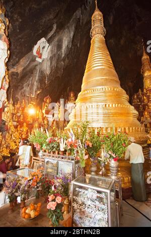 Shwe Oo Min Pagode, Pindaya Dorf, Staat Shan, Myanmar, Asien Stockfoto