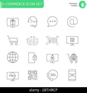 E-Commerce-Symbol für dünne Linien Stock Vektor