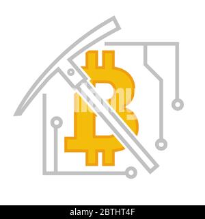 Bitcoin Währung, virtuelles Finanzsystem für Zahlungsvektor Stock Vektor