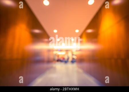 Abstrakte Unschärfe und defokussierte Lobby und Hoteleinrichtung als Hintergrund Stockfoto