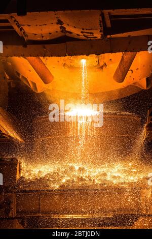 Tata Steel Scunthorpe - Heavy End - Stahlproduktion Stockfoto