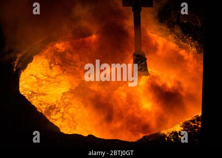 Tata Steel Scunthorpe - Heavy End - Stahlproduktion Stockfoto