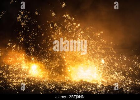 Stahl Scunthorpe - Schweres Ende - Stahlproduktion Stockfoto