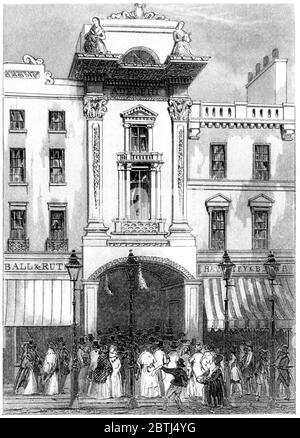 Ein Stich des Adelphi Theatre London, gescannt in hoher Auflösung aus einem 1851 gedruckten Buch. Dieses Bild ist frei von jegl. Copyright. Stockfoto