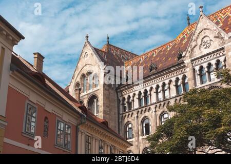 National Archives of Hungary Gebäude Dach Detail. Stockfoto