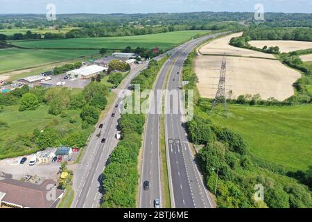 A/23 nach Brighton führt keine Autos, die wegen Covid19 in England auf Urlaub fahren Stockfoto