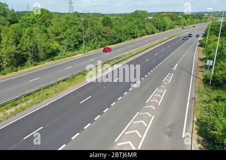 A/23 nach Brighton führt keine Autos, die wegen Covid19 in England auf Urlaub fahren Stockfoto