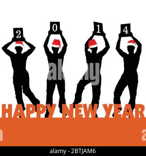 Frohes neues 2014 Jahr Vektor illustration Stock Vektor