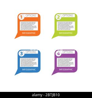 Infografik Banner Option Vektor in vier Farben Stock Vektor