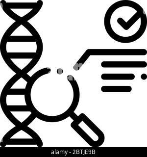 Blut dna Test Symbol Vektor-Umriss Illustration Stock Vektor