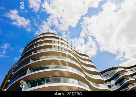 Die Albion Riverside Entwicklung, Battersea, London, zeigt Wohn- und Geschäftseinheiten. Stockfoto