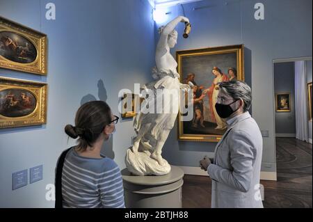 Mailand (Italien), Mai 2020, GAM, Galerie für moderne Kunst; Wiedereröffnung der Bürgermuseen mit allen Sicherheitsmaßnahmen nach zwei Monaten der Sperrung für die Coronavirus-Epidemie; Stockfoto